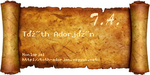 Tóth Adorján névjegykártya