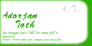 adorjan toth business card